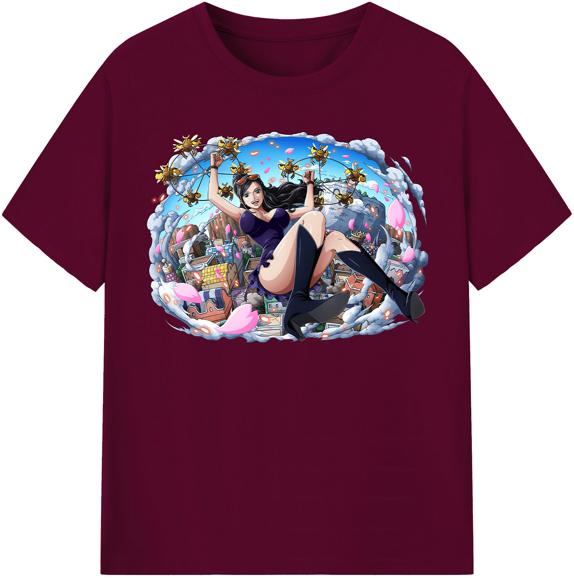 ワンピース ニコ・ロビン ONE PIECE Nico Robin レディースカジュアルプリントTシャツ（綿100％）